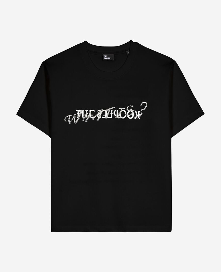 The Kooples WOMEN BLACK what is t-shirt with black beads