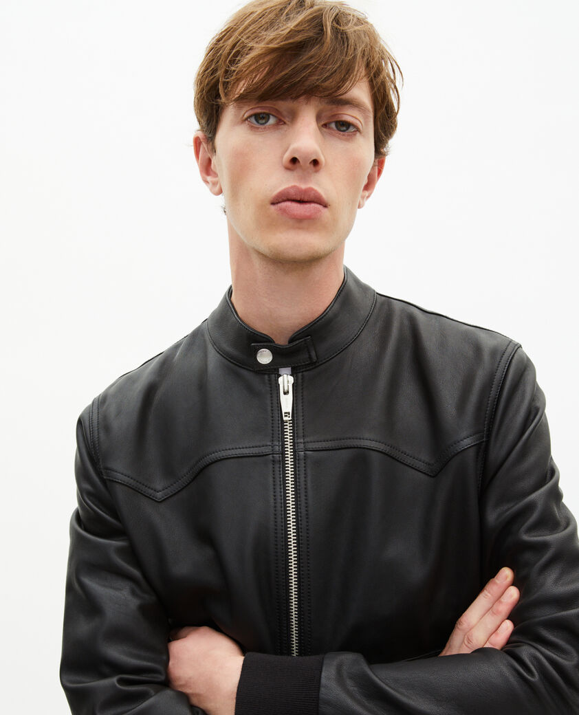 The Kooples HOMME BLACK blouson en cuir noir