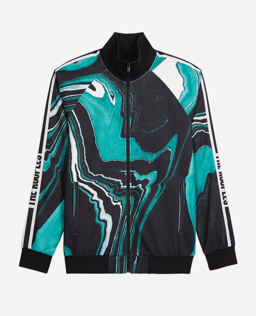 The Kooples HERREN BLACK / GREEN sportjacke mit print