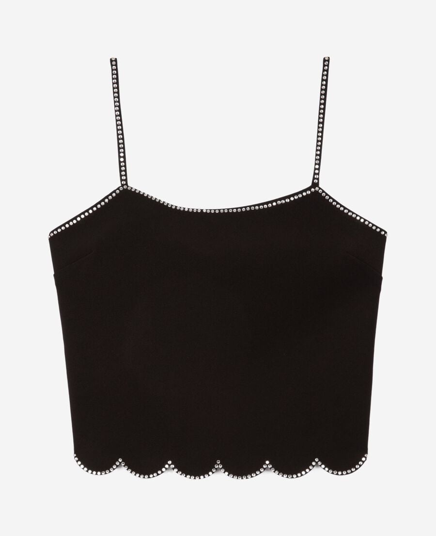 The Kooples F BLACK black rhinestone top