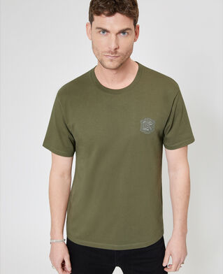 The Kooples HERREN FORET t-shirt mit wappen the kooples khaki