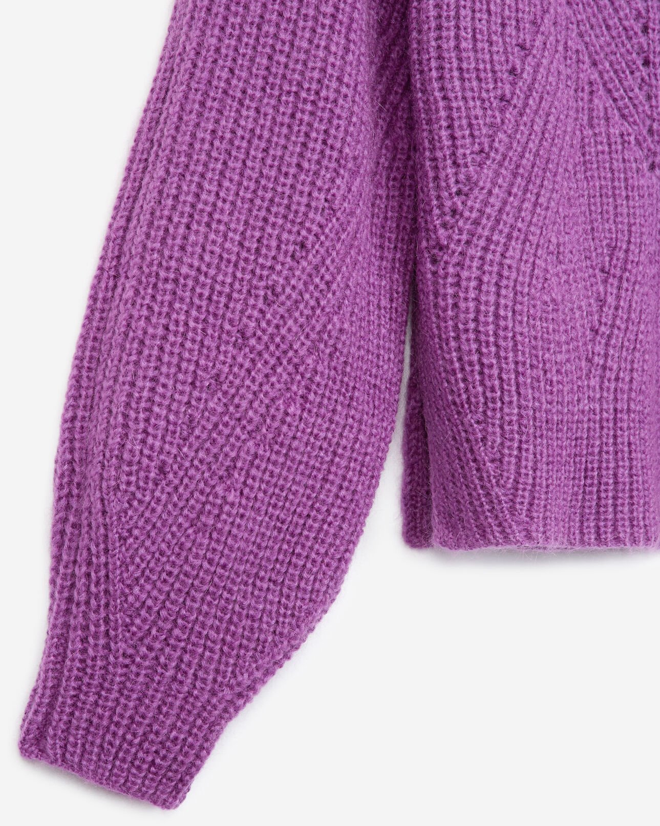 The Kooples FEMME PURPLE pull maille violet à manches bouffantes