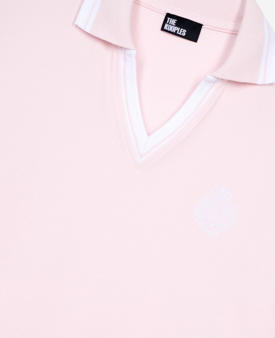 The Kooples WOMEN LILA pale pink v-neck polo shirt