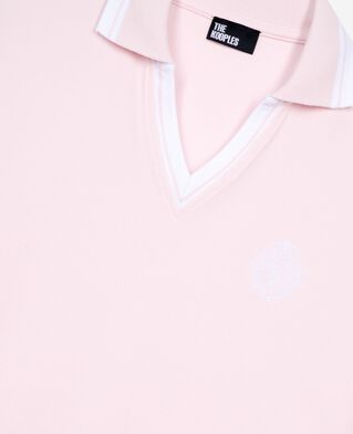 The Kooples WOMEN LILA pale pink v-neck polo shirt