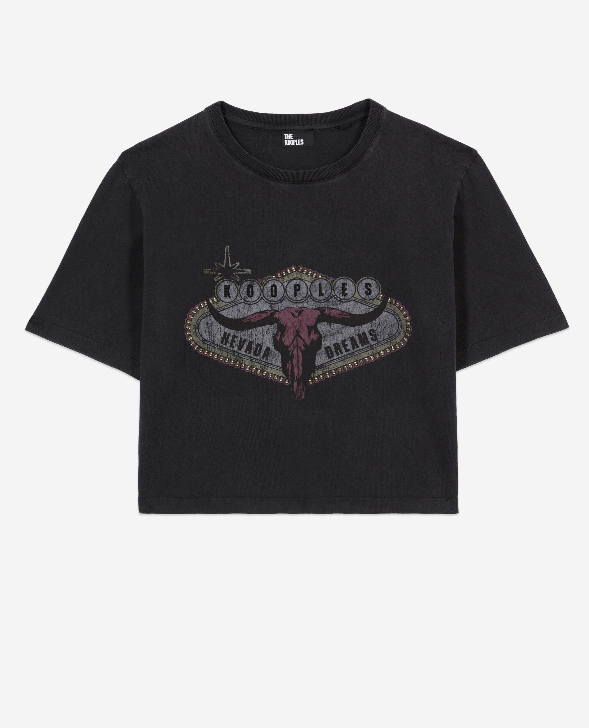 Schwarzes T-Shirt mit Nevada-Dreams-Siebdruck, BLACK WASHED, hi-res image number null