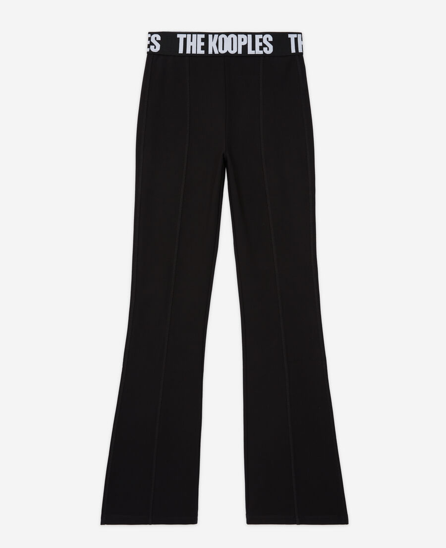 black logo flared pants