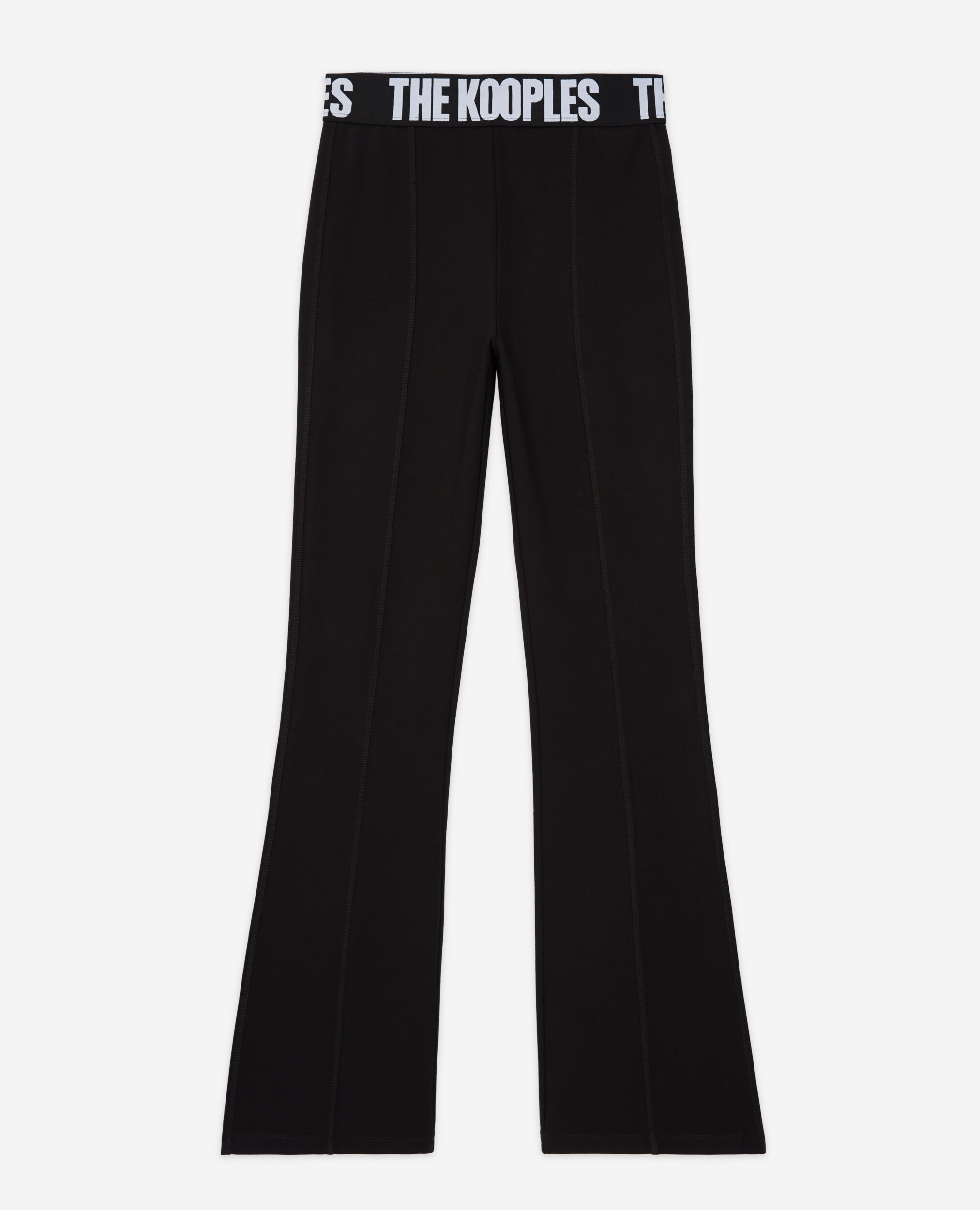 Black logo flared pants, BLACK, hi-res image number null