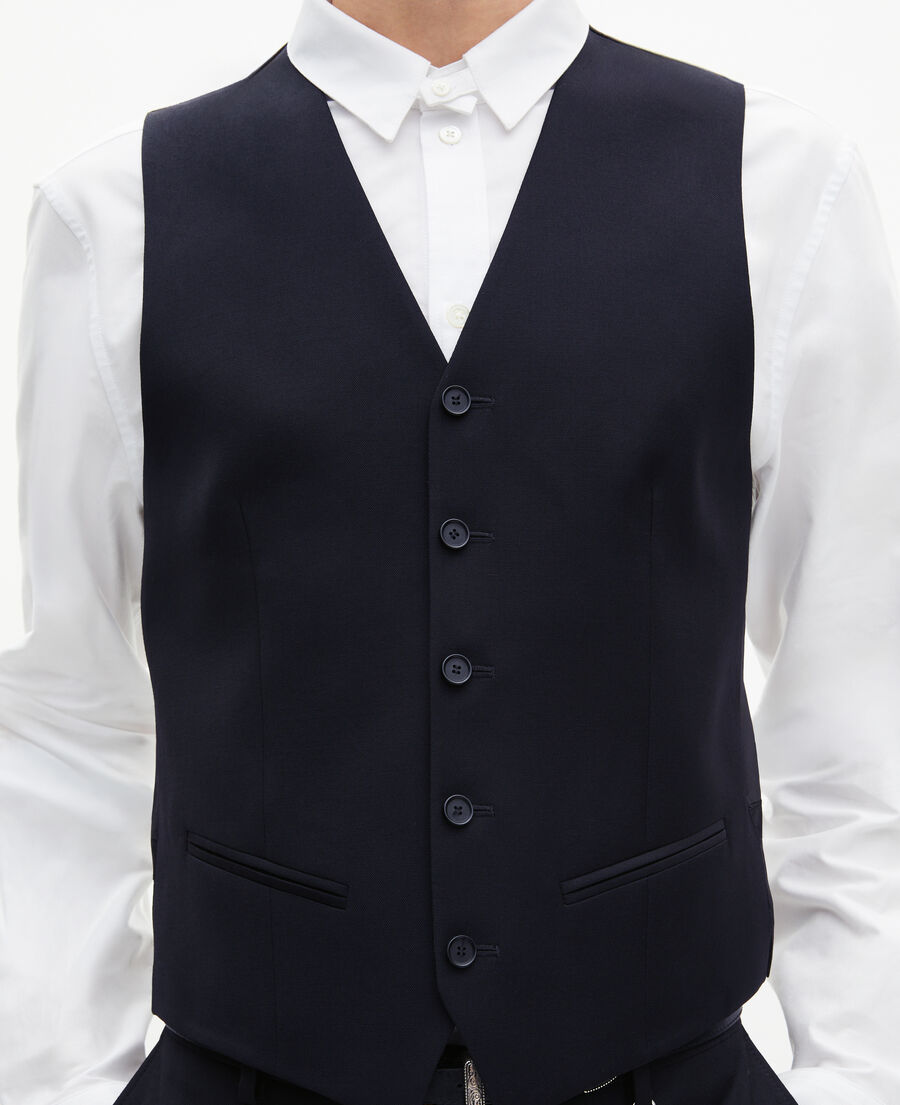 The Kooples H DARK NAVY navy wool suit vest
