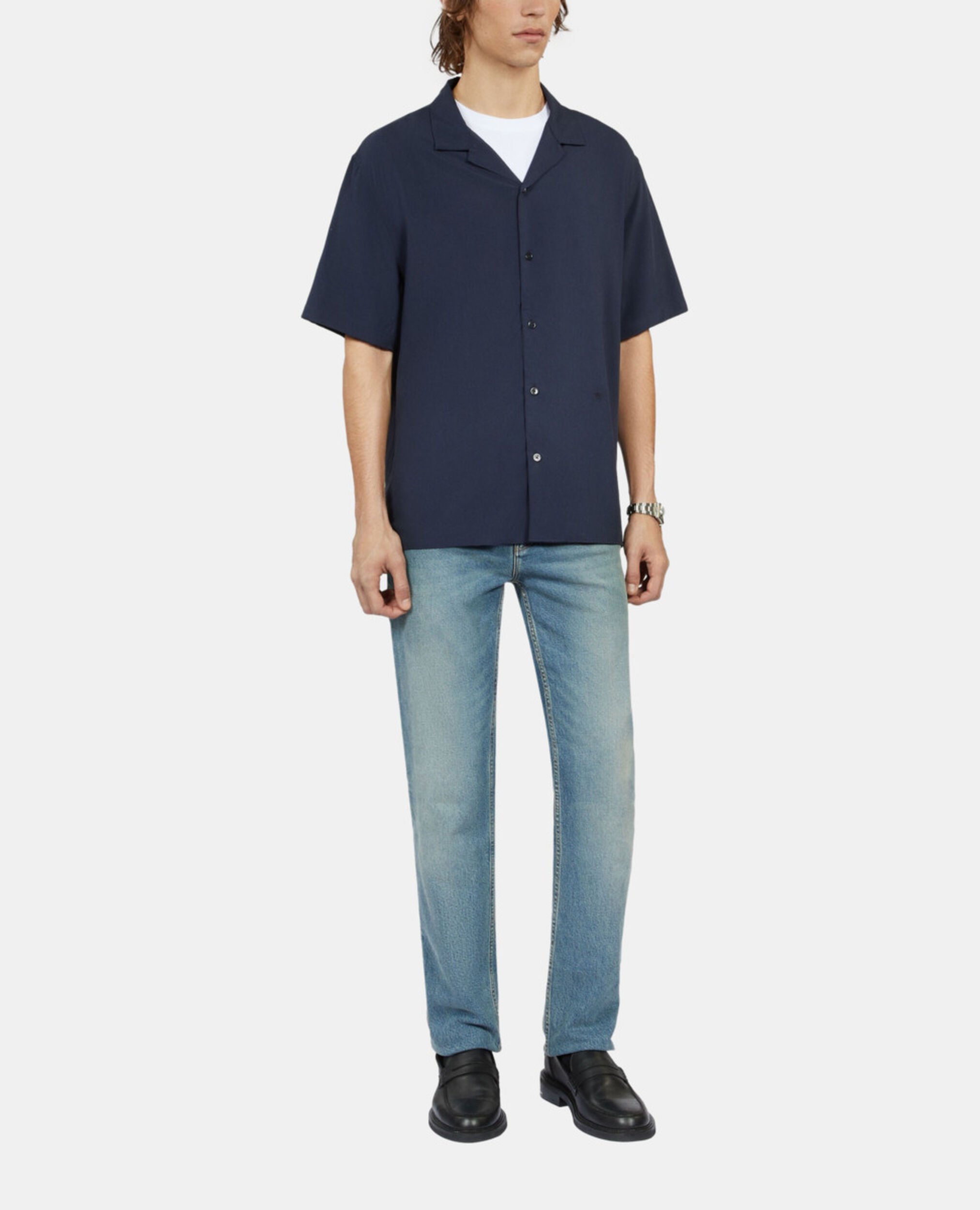 Chemise manches courtes bleu marine, NAVY, hi-res image number null