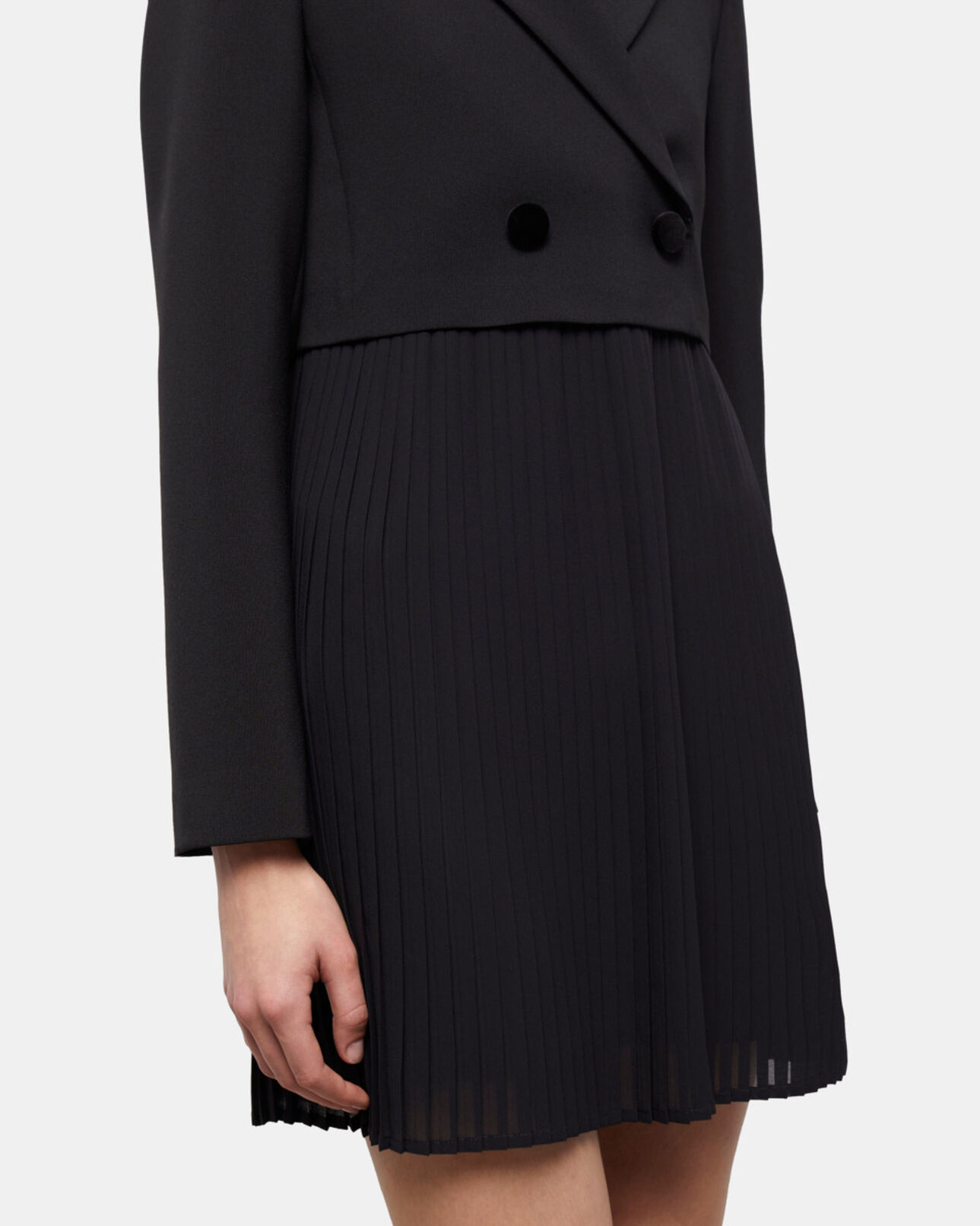 The Kooples DAMEN BLACK schwarzes kurzes wollkleid