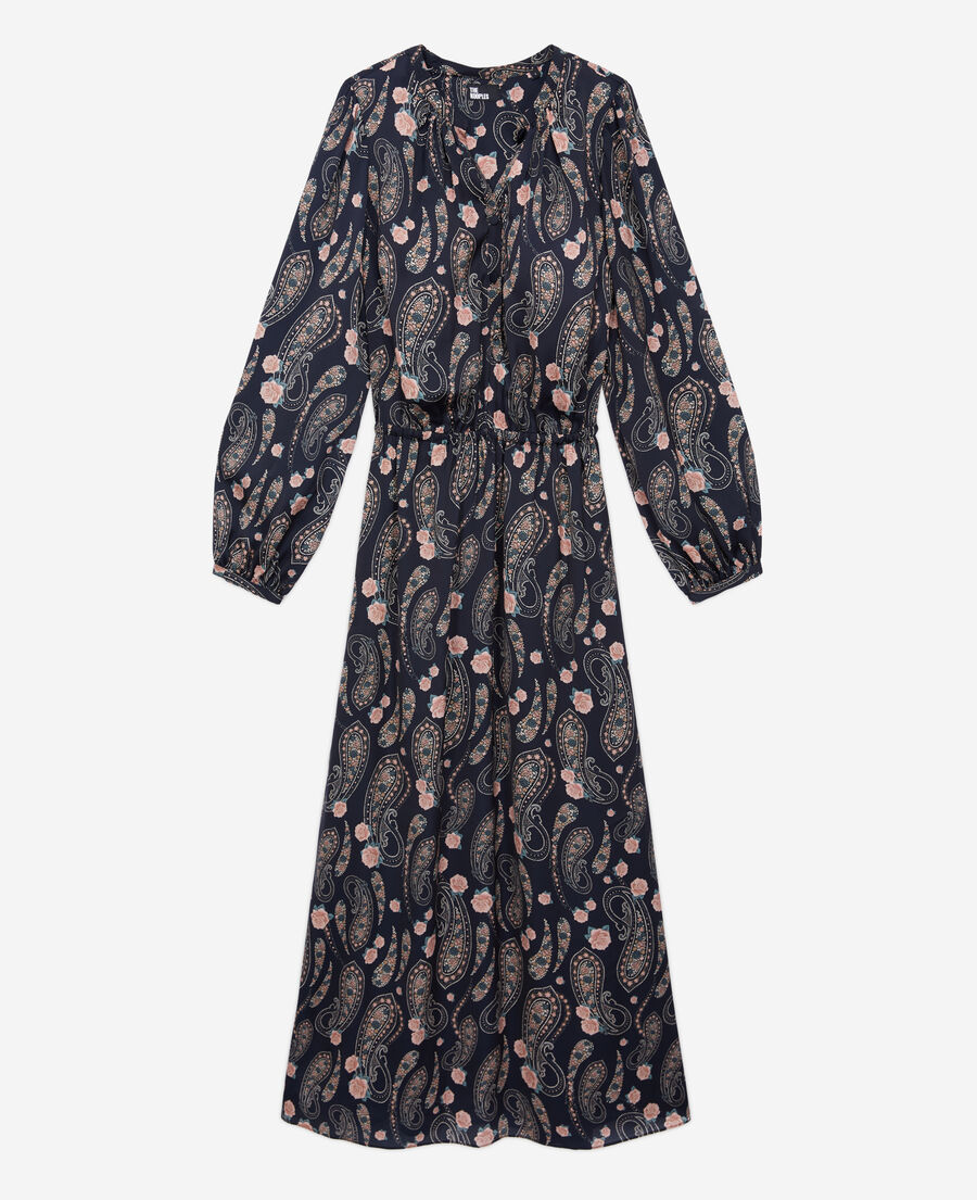 The Kooples WOMEN BLACK / PINK long printed dress