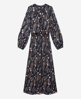 The Kooples WOMEN BLACK / PINK long printed dress