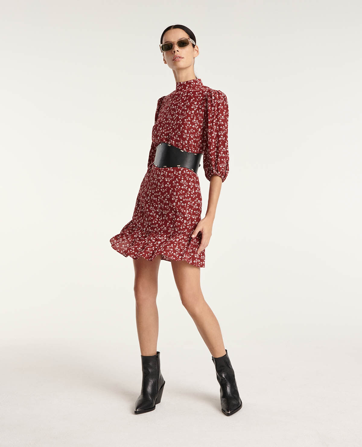 Short sales burgundy dress