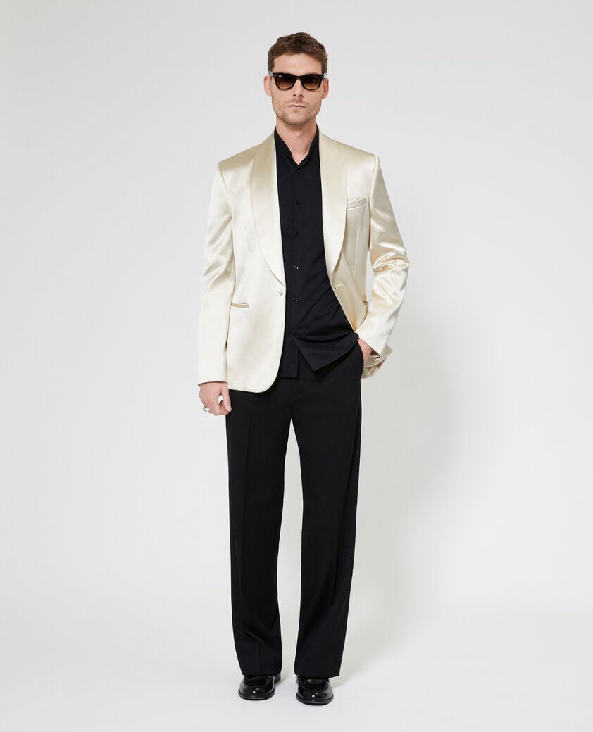 The Kooples MEN CREAM off-white satin tuxedo jacket