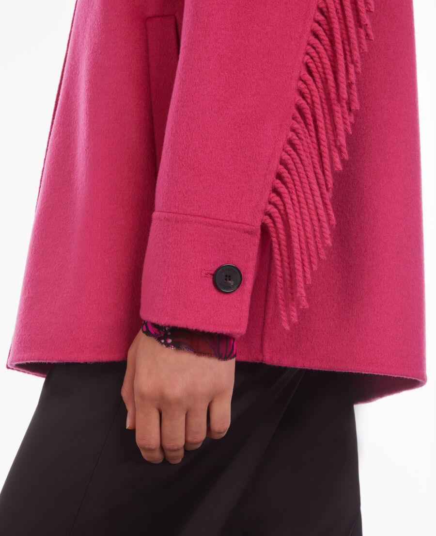 Pink overshirt type jacket with fringes The Kooples
