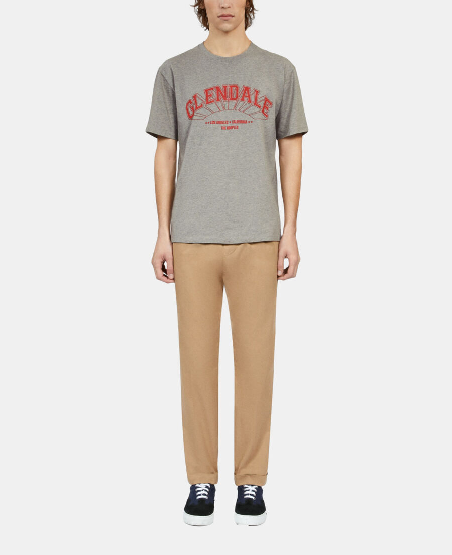 The Kooples HOMBRE ARDOISE_1 camiseta gris serigraf&iacute;a glendale