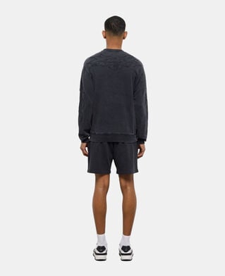 The Kooples MEN BLACK WASHED black sweatshirt with western-style embroidery