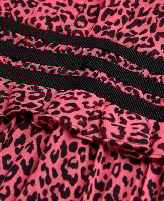 The Kooples WOMEN PINK BLACK short printed pink dress