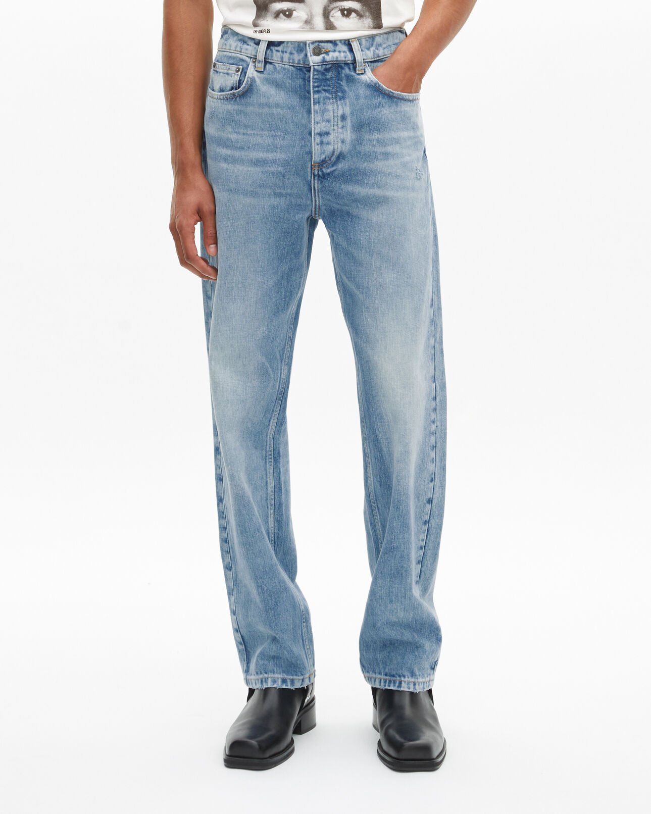 The Kooples MEN BABY BLUE light blue straight jeans