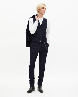 The Kooples MEN DARK NAVY navy wool button-down suit vest