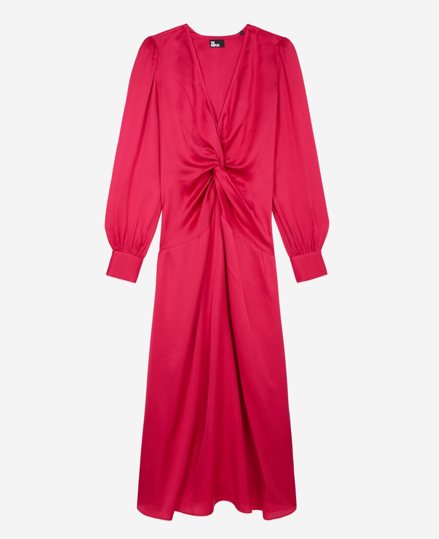 The Kooples FEMME CHERRY robe longue rouge avec nœud