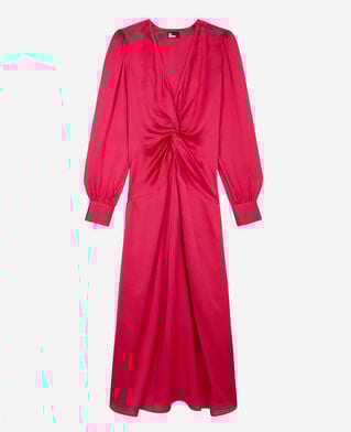 The Kooples FEMME CHERRY robe longue rouge avec nœud
