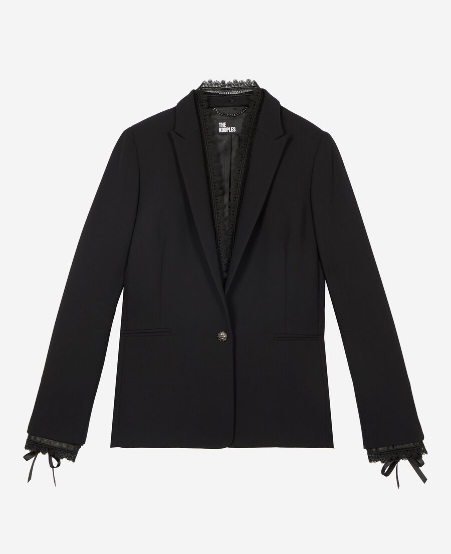 The Kooples WOMEN BLACK suit jacket with black lace band