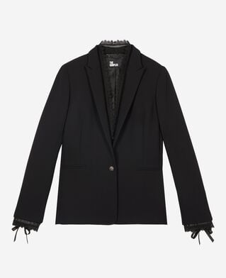 The Kooples WOMEN BLACK suit jacket with black lace band