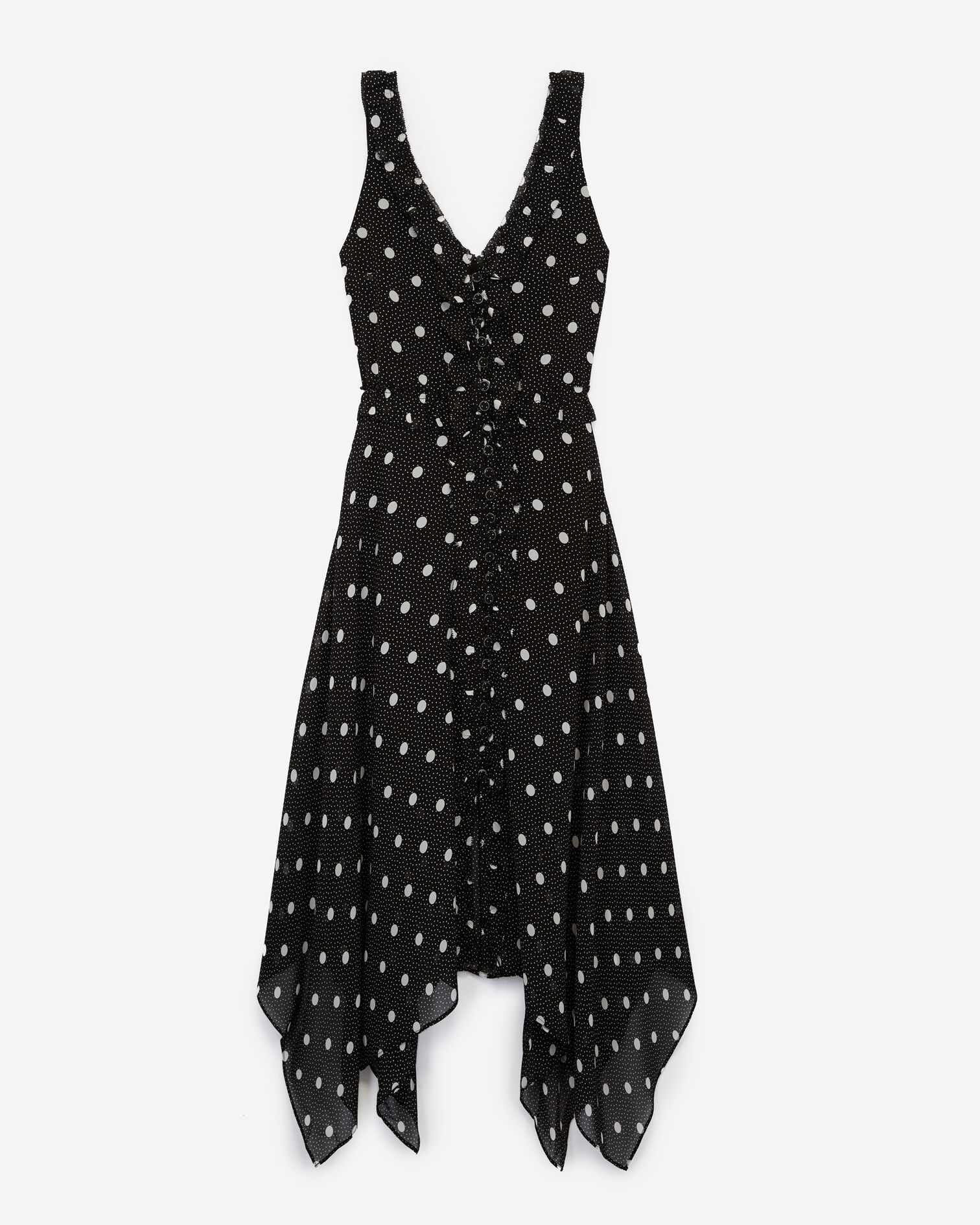Robe longue noire imprimée nœud, BLACK-ECRU, hi-res image number null