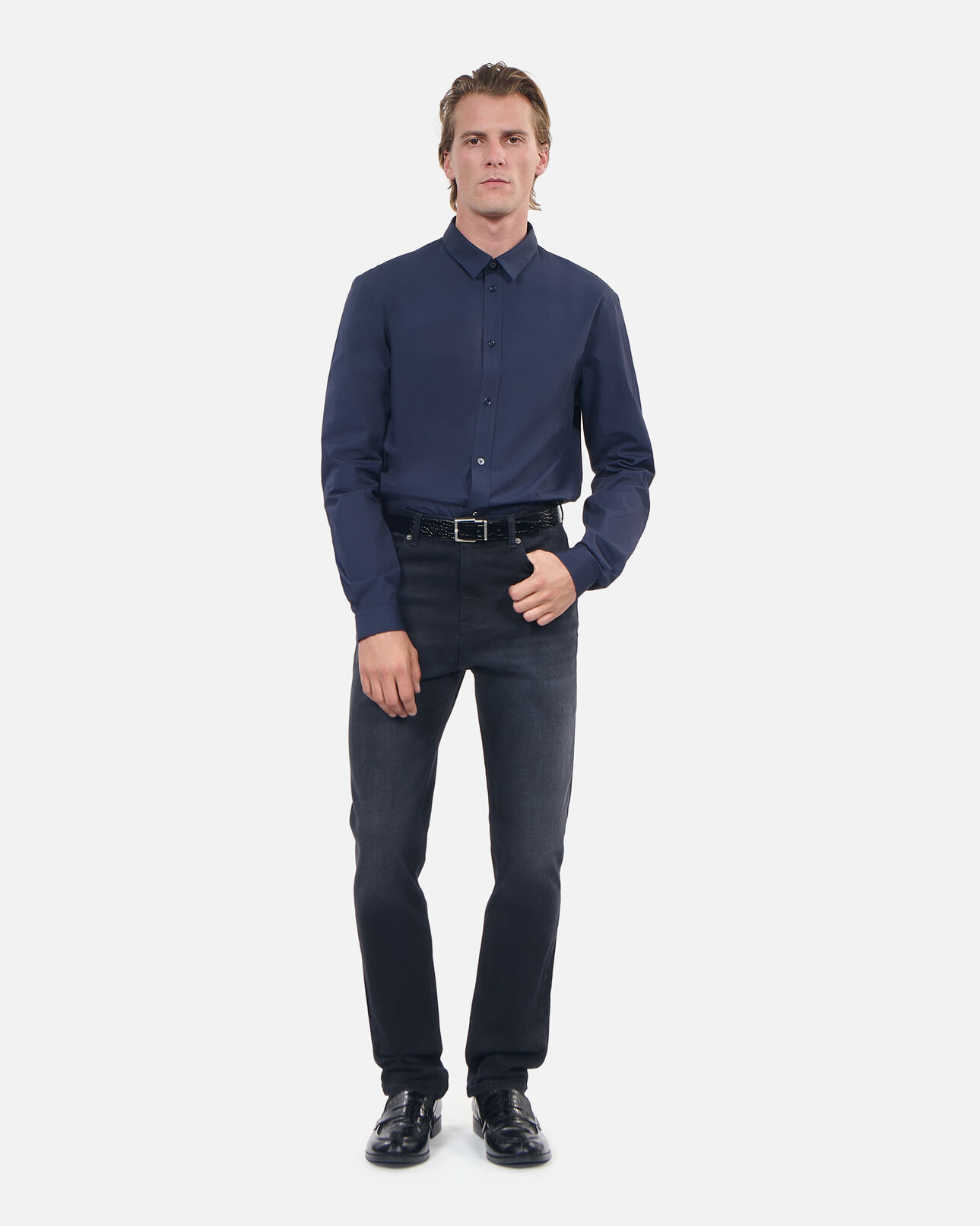 The Kooples HOMME NAVY chemise en popeline bleu marine