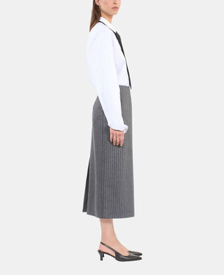 The Kooples DAMEN LIGHT GREY mittellager bleistiftrock mit streifen