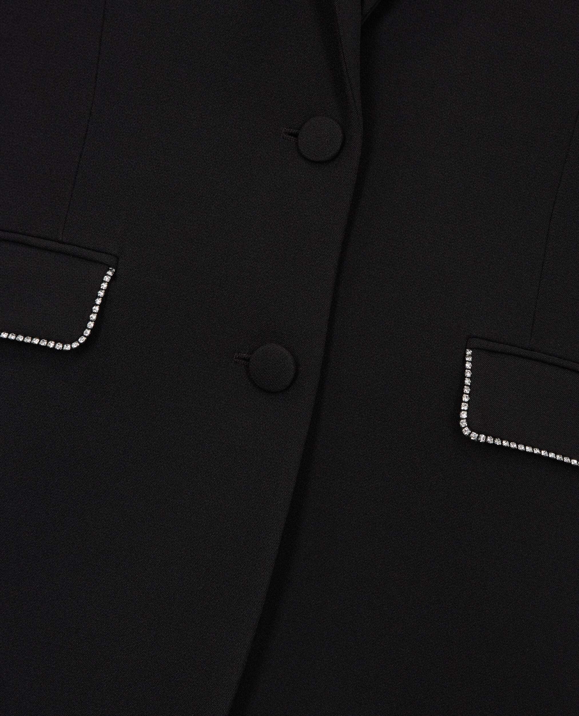 Chaqueta traje detalles strass negra, BLACK, hi-res image number null
