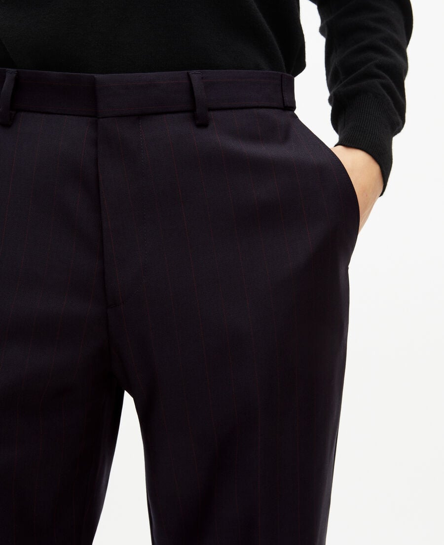 The Kooples H NAVY-RED navy pinstripe suit pants