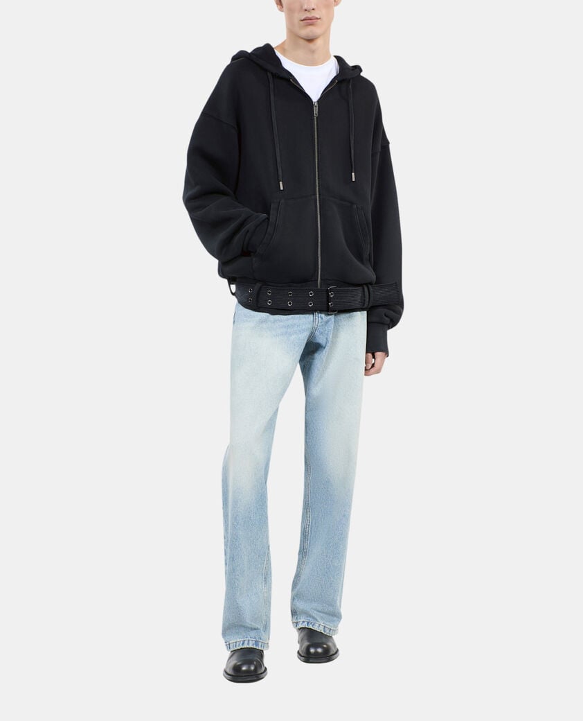 The Kooples MEN BLACK WASHED black hoodie