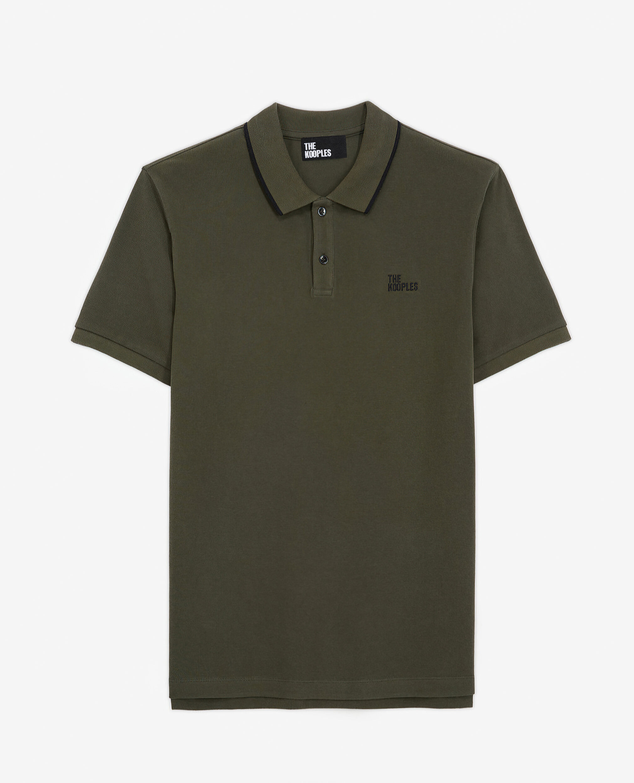 Khakifarbenes klassisches Poloshirt, FORET, hi-res image number null