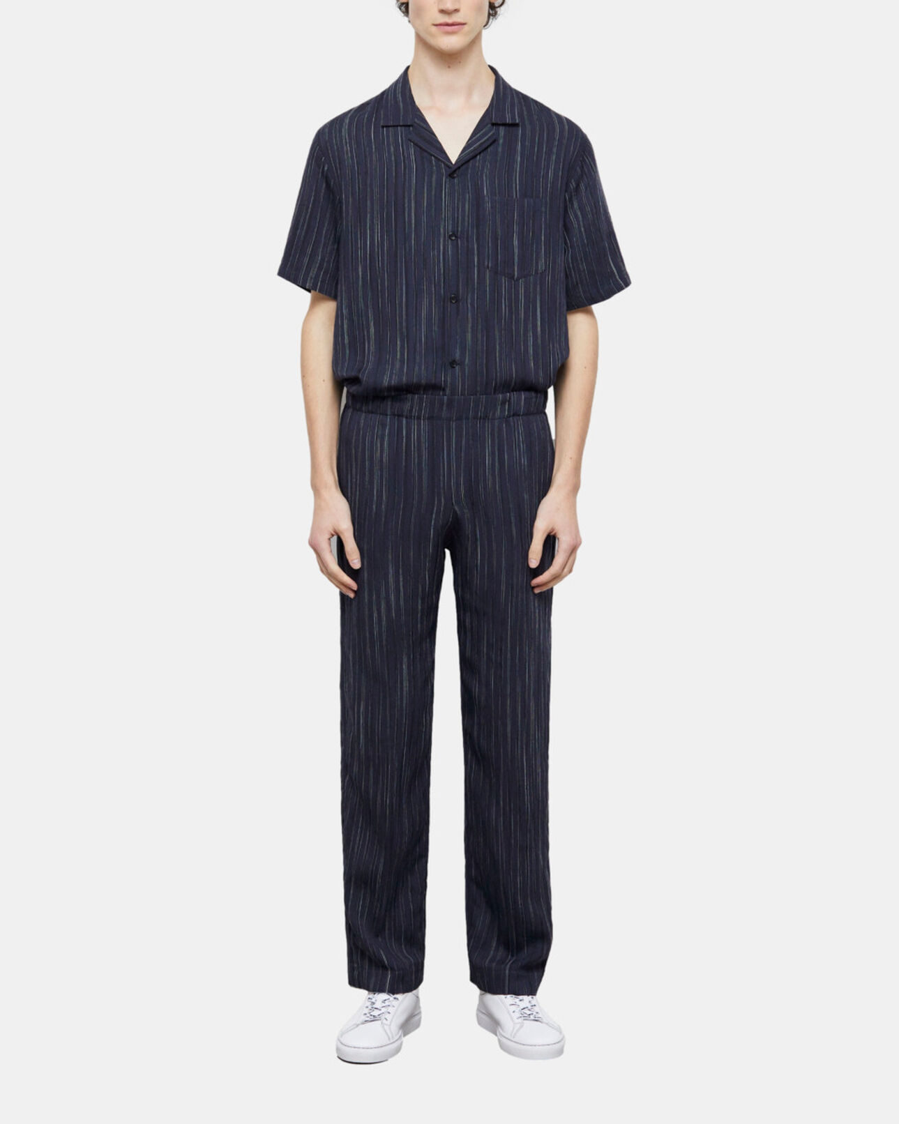 The Kooples MEN DARK NAVY-ECRU navy blue striped pants