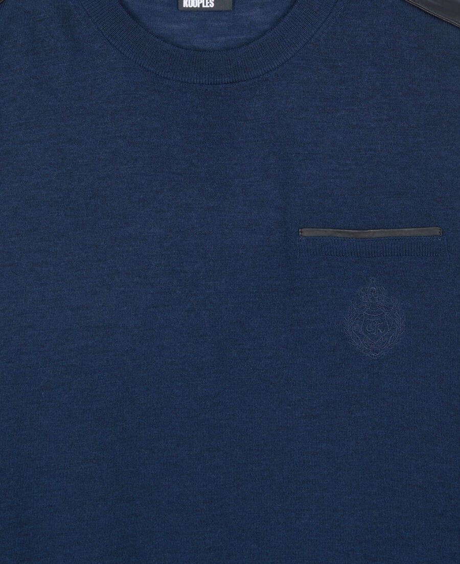 The Kooples H DARK BLUE blue merino wool sweater