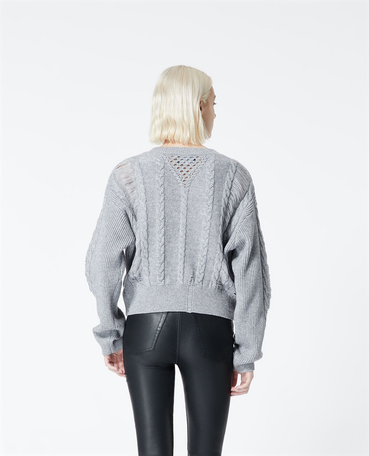 Grey best sale ripped sweater