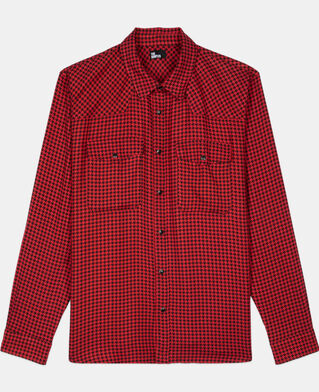 The Kooples MEN BLACK - RED black and red houndstooth shirt