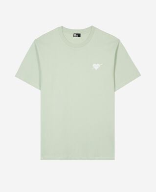 The Kooples H ALMOND GREEN t-shirt with green heart flocking