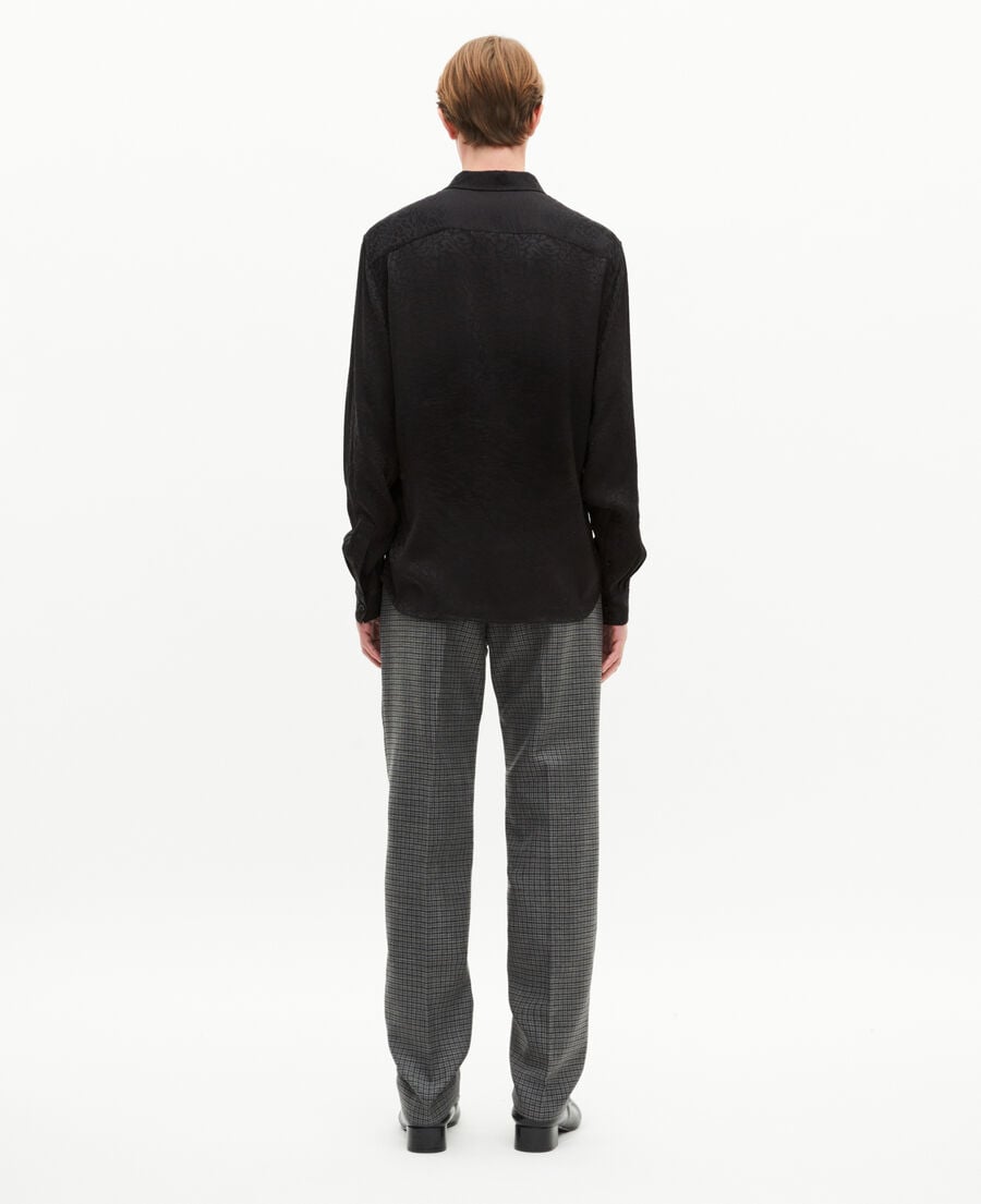 The Kooples MEN BLACK black leopard jacquard shirt