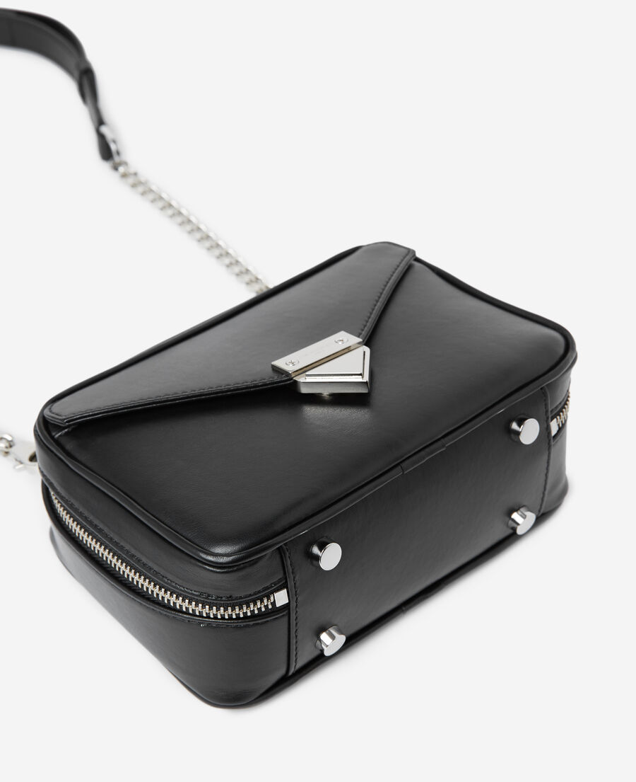 mini black barbara bag in smooth leather