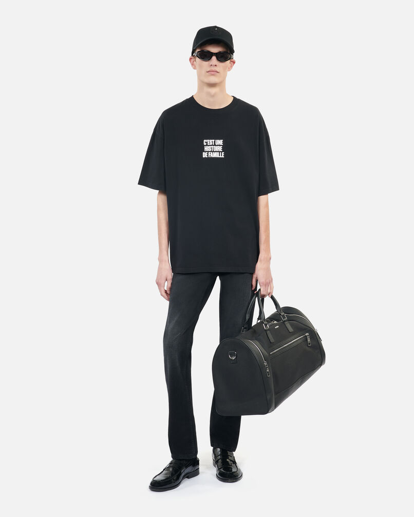 The Kooples MEN BLACK WASHED black histoire de famille serigraphy t-shirt