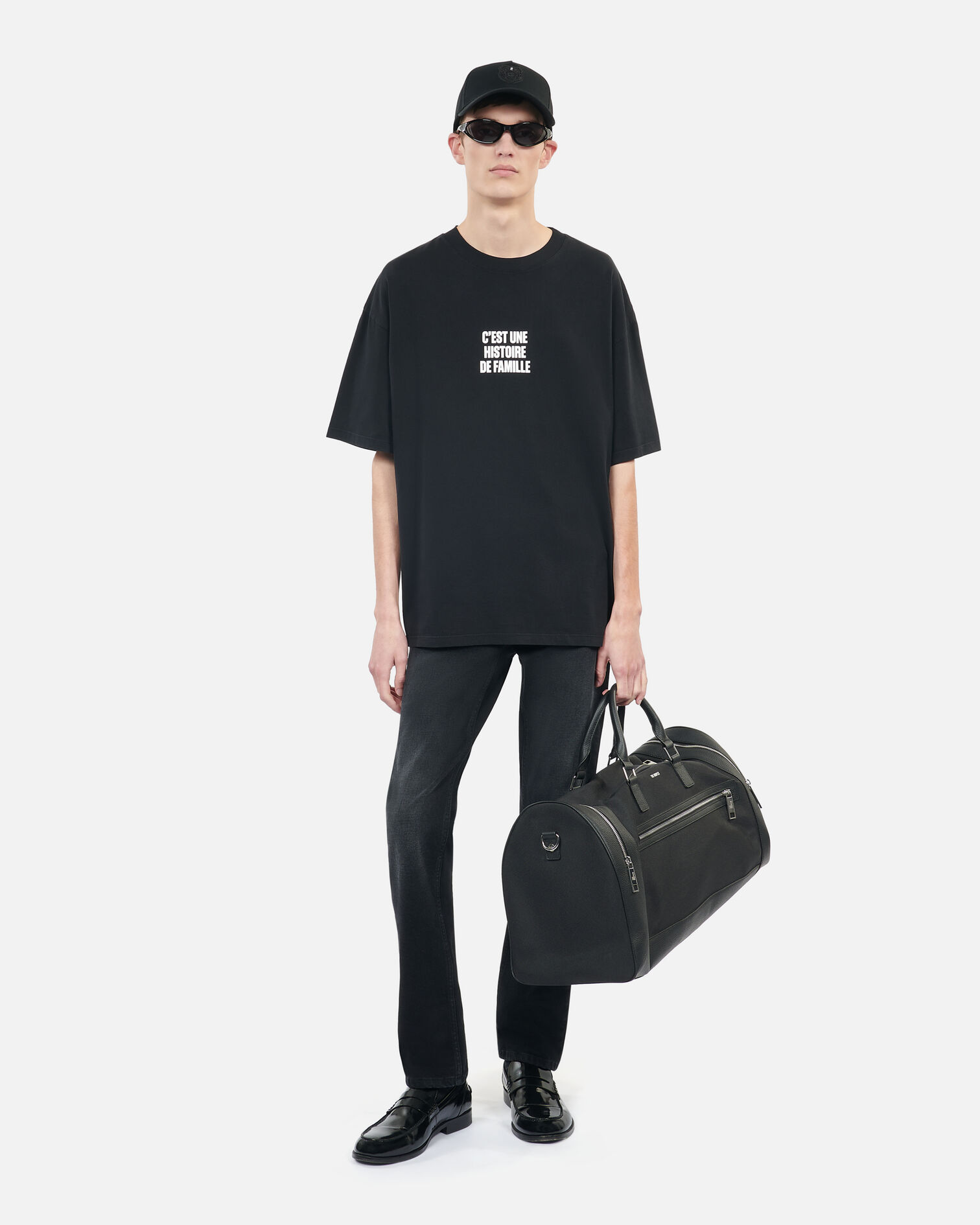 Black Histoire de famille serigraphy t-shirt, BLACK WASHED, hi-res image number null