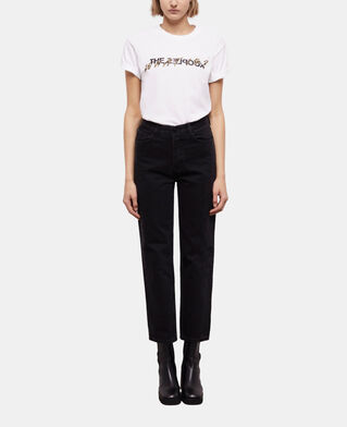 The Kooples FEMME BLACK WASHED jean droit noir