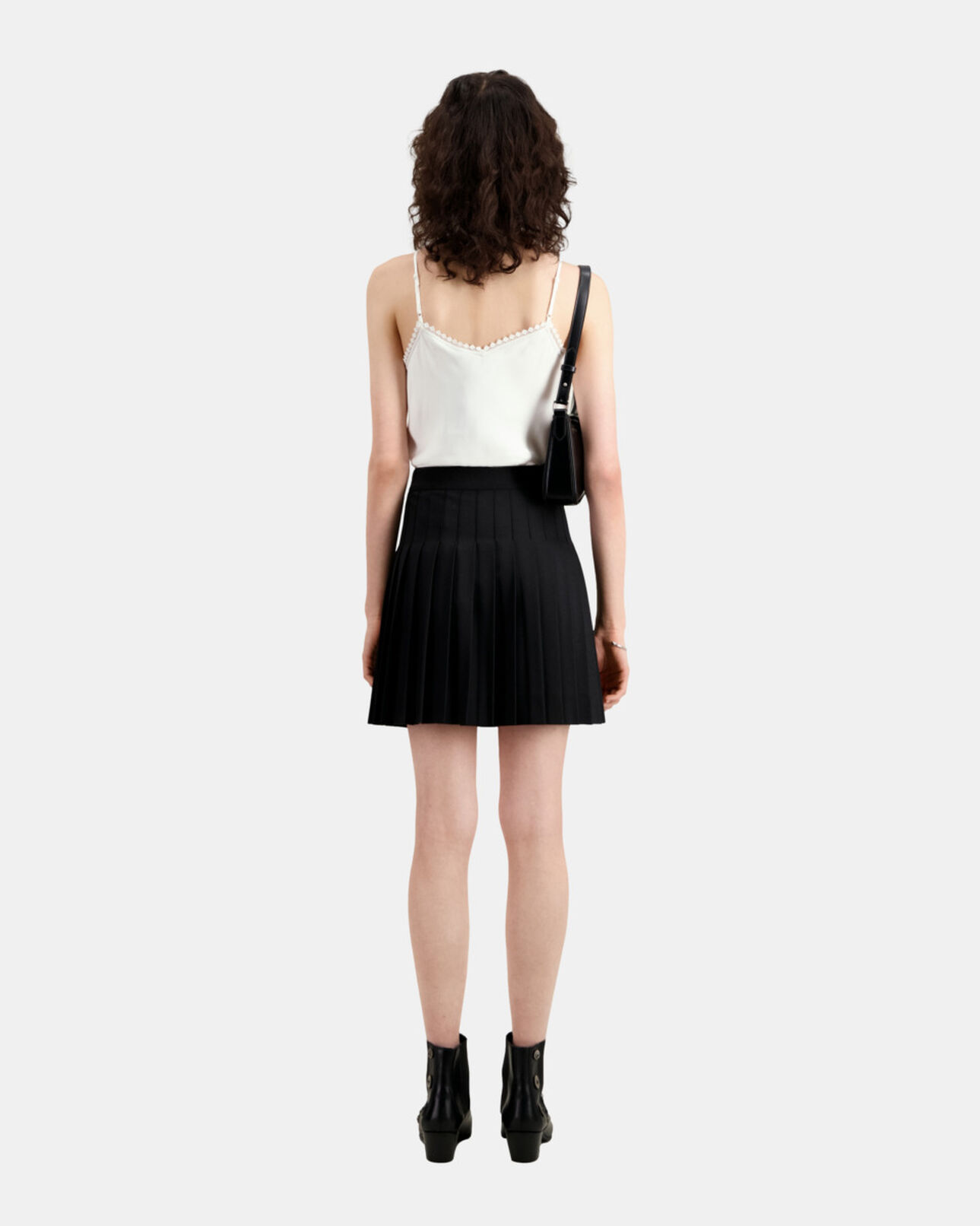 The Kooples DAMEN BLACK kurzer schwarzer faltenrock