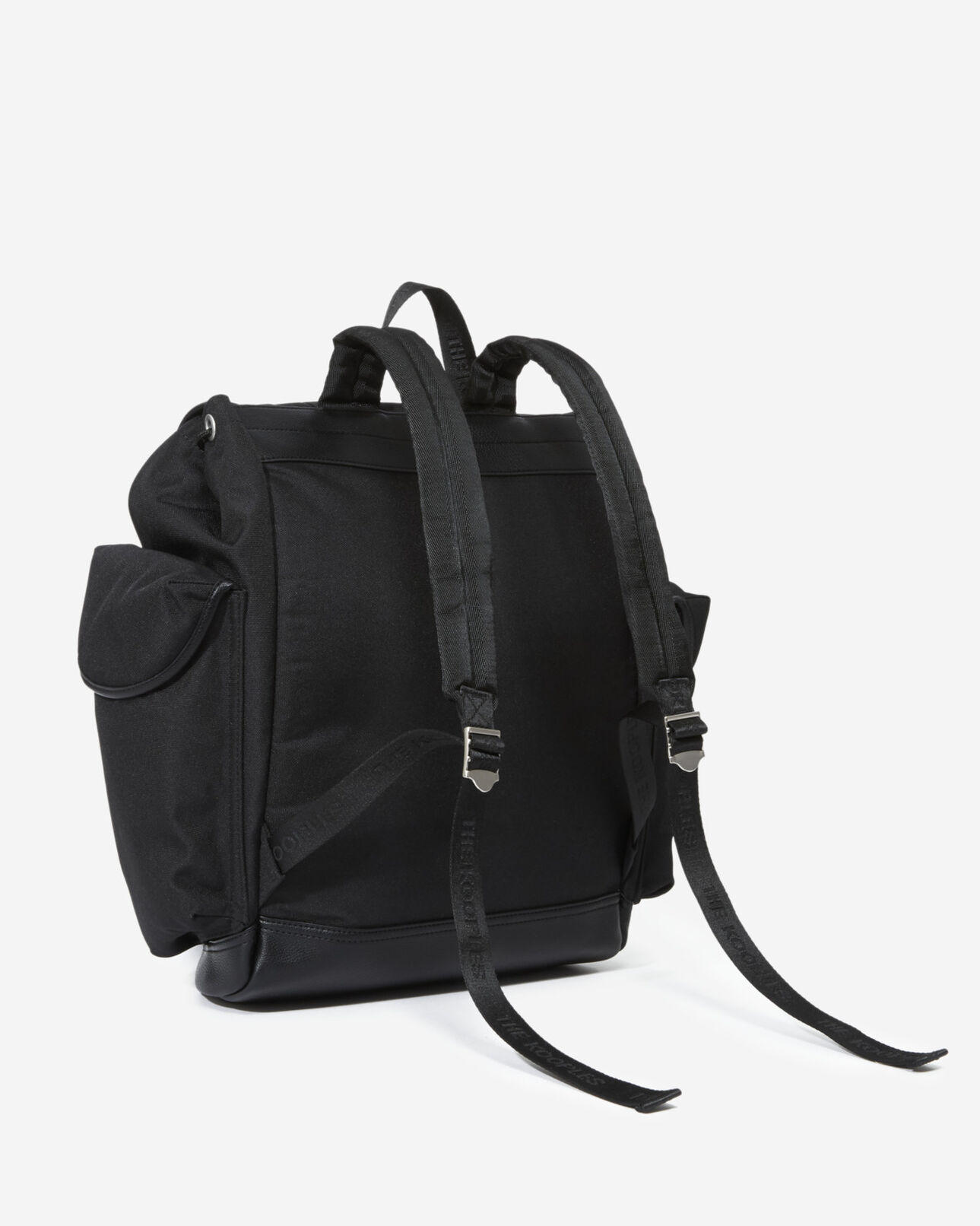 The Kooples MEN BLACK black technical backpack with pockets