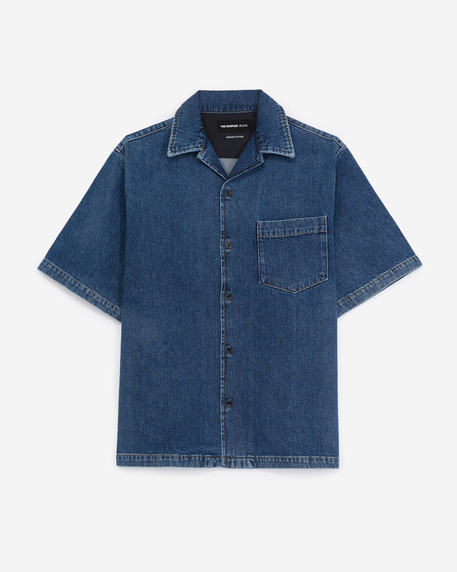 Blue denim shirt with pockets, BLEU INDIGO, hi-res image number null