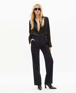 The Kooples F DARK NAVY navy wool blend straight-leg tailored pants