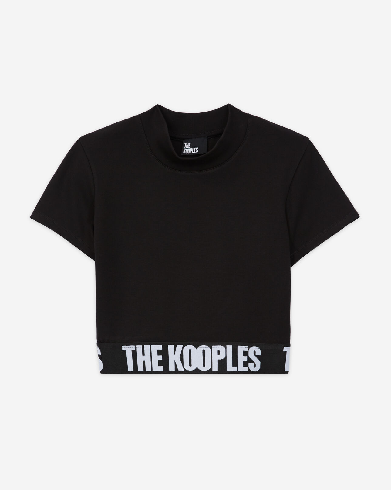 The Kooples WOMEN BLACK women's short black logo t-shirt